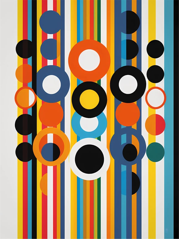 CIRCLES N STRIPES - COURTAIN BY AI