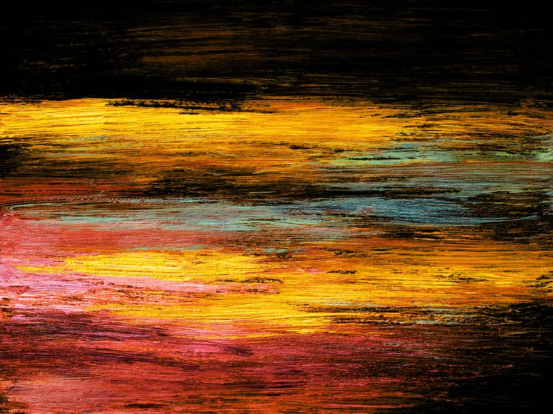 MIDNIGHT CASCADE 1 - ABSTRATO PAISAGEM COLORIDO PANORAMICO ELEGANTE PINTURA