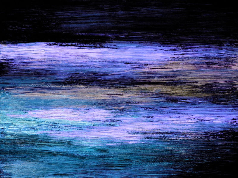MIDNIGHT CASCADE 4 - ABSTRATO PAISAGEM COLORIDO PANORAMICO ELEGANTE PINTURA