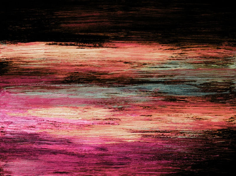 MIDNIGHT CASCADE 5 - ABSTRATO PAISAGEM COLORIDO PANORAMICO ELEGANTE PINTURA