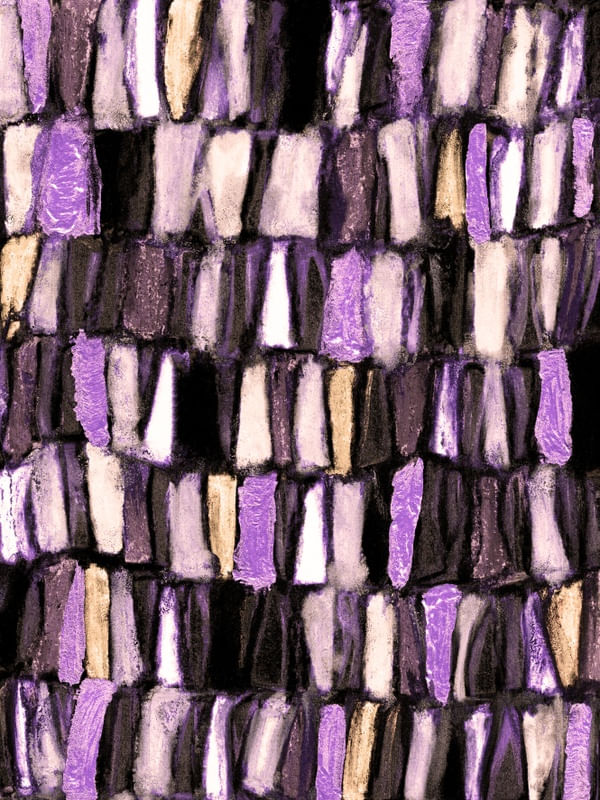 CONVERGENCE 5 RETRATO - ROXO LAVANADA AMETISTA GEOMETRICO ABSTRATO PINTURA