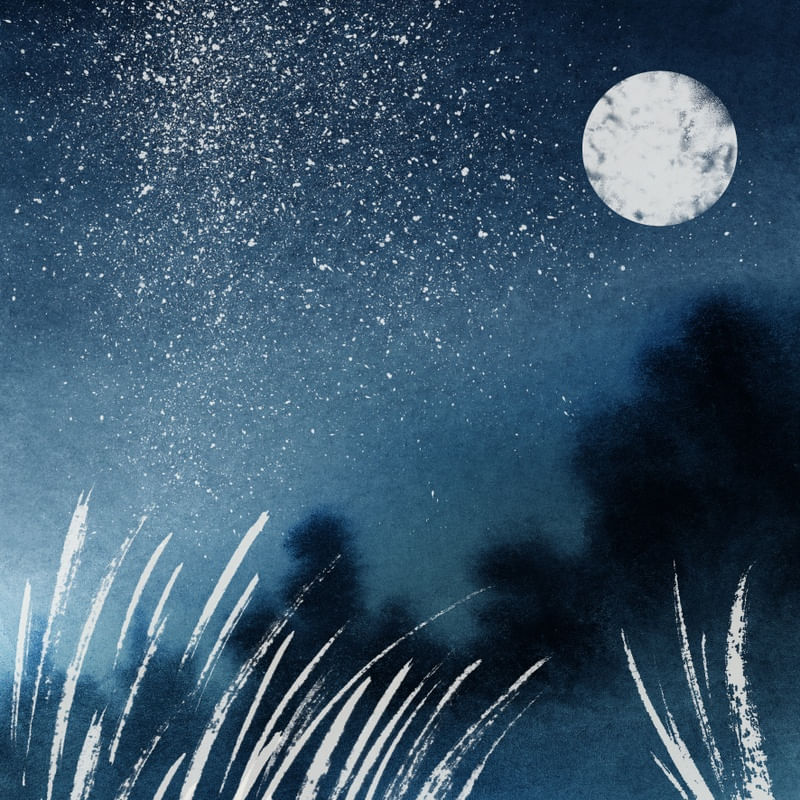 ABSTRATO AQUARELA CÉU ESTRELADO