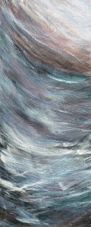 NEUTRO FLOW 2 PANORAMICO VERTICAL - ABSTRATO ONDAS ELEGANTE ORGANICO PINTURA