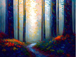 PÔR DO SOL NA FLORESTA BY AI POR CRYPTOART