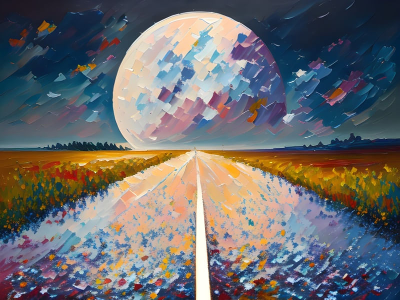 LUA CHEIA PINTURA A ÓLEO BY AI POR CRYPTOART