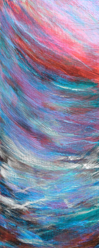 RAINBOW FLOW 1 PANORAMICO VERTICAL - ABSTRATO ONDAS COLORIDO ORGANICO PINTURA