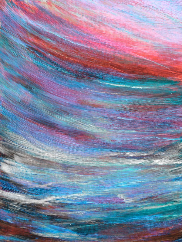 RAINBOW FLOW 1 RETRATO - ABSTRATO ONDAS COLORIDO ORGANICO PINTURA