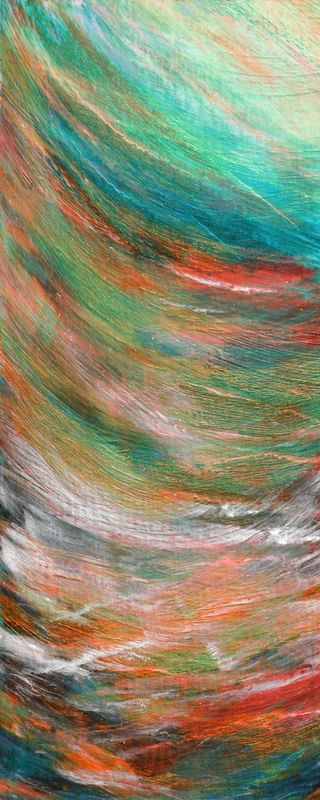 RAINBOW FLOW 2 PANORAMICO VERTICAL - ABSTRATO ONDAS COLORIDO ORGANICO PINTURA