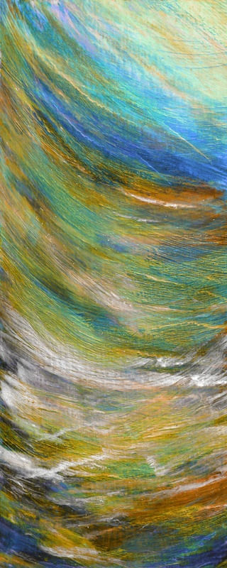 RAINBOW FLOW 3 PANORAMICO VERTICAL - ABSTRATO ONDAS COLORIDO ORGANICO PINTURA