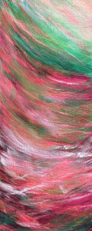 RAINBOW FLOW 5 PANORAMICO VERTICAL - ABSTRATO ONDAS COLORIDO ORGANICO PINTURA