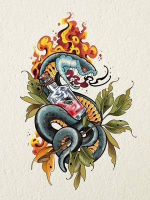 SNAKE TATTOO POR ALINE ALMADA