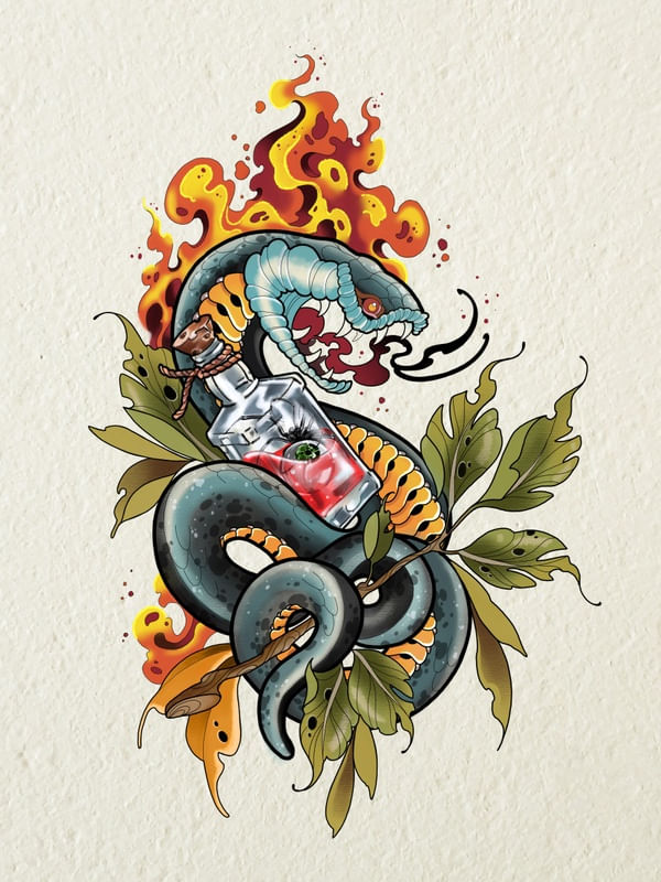 SNAKE TATTOO POR ALINE ALMADA