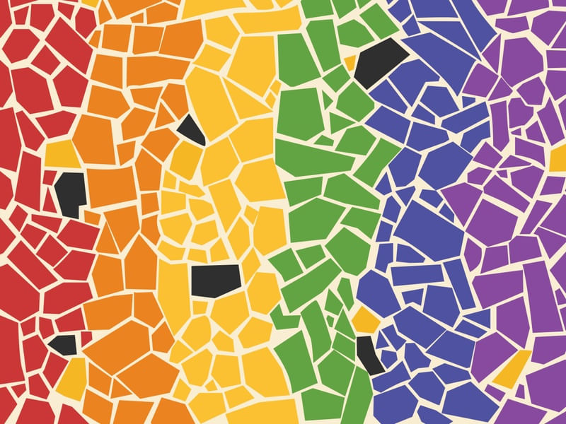 MOSAICO CAQUINHO PAULISTANO ARCO-ÍRIS - PAISAGEM