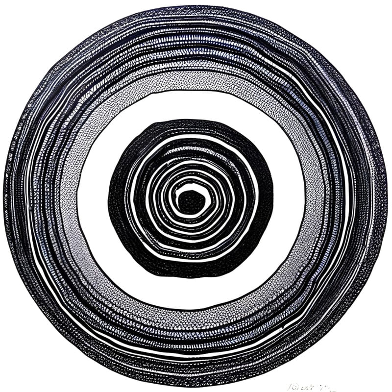 ABSTRATO CIRCULO PRETO E BRANCO