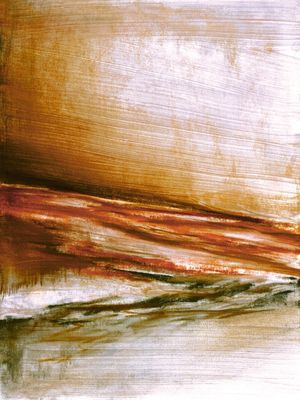 THE ESCAPIST 2 PAISAGEM - LARANJA MARROM ABSTRATO ELEGANTE PANORAMICO AGUARELA PINTURA