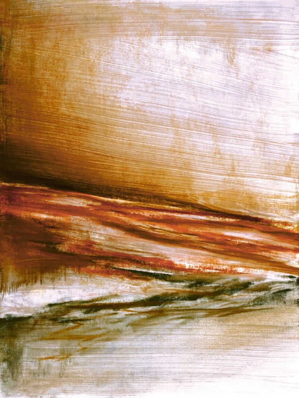 THE ESCAPIST 2 PAISAGEM - LARANJA MARROM ABSTRATO ELEGANTE PANORAMICO AGUARELA PINTURA
