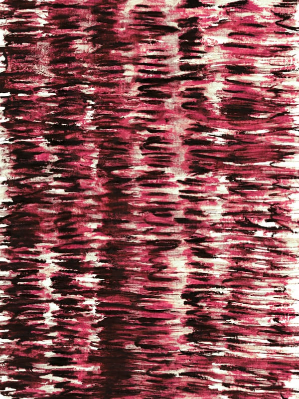 SHUFFLE VERMELHO CRIMSON ROSA RETRATO - COLORIDO ABSTRATO FLUXO PINTURA