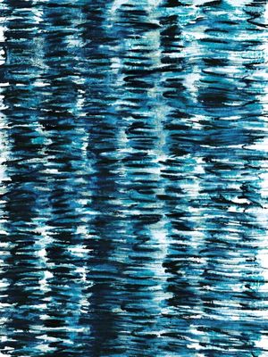 SHUFFLE CERCETA TURQUESA AZUL RETRATO - COLORIDO ABSTRATO FLUXO PINTURA