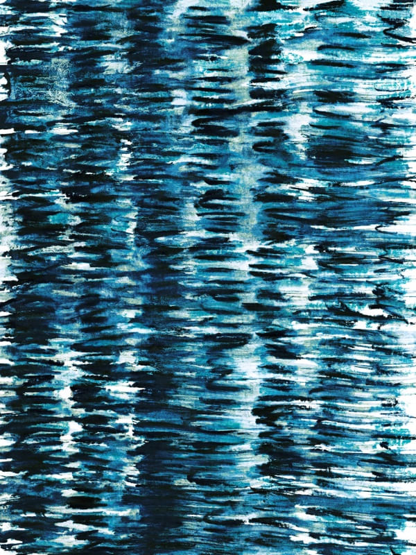 SHUFFLE CERCETA TURQUESA AZUL RETRATO - COLORIDO ABSTRATO FLUXO PINTURA