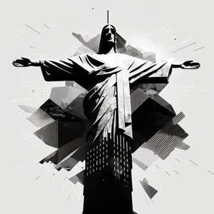 CRISTO REDENTOR GEOMETRIC BY AI