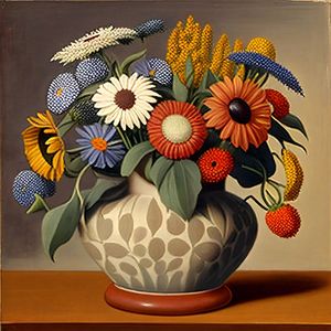 FLORES COLORIDAS EM VASO DE CERÂMICA BY AI