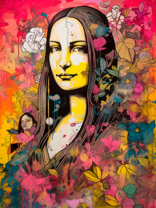 MONA LISA E FLORES BY AI