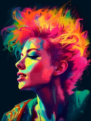 NEON HAIR BY AI