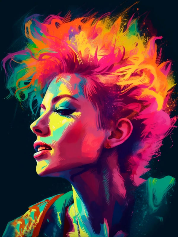 NEON HAIR BY AI
