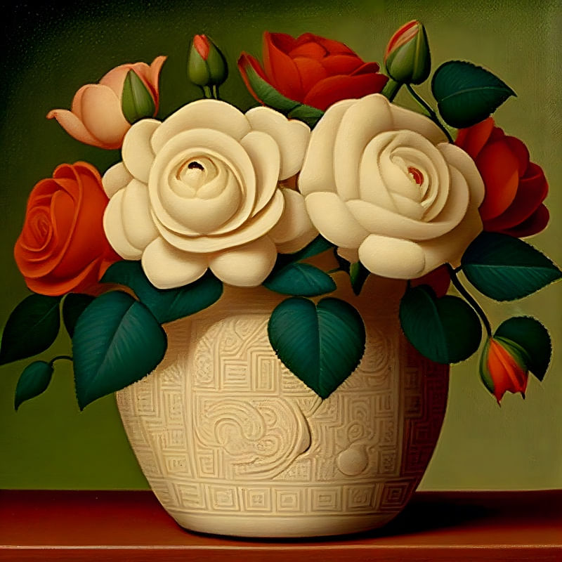 VASO COM ROSAS BY AI