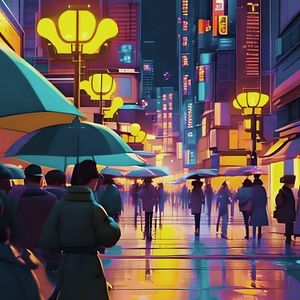 NOITE CHUVOSA EM TOKYO BY AI