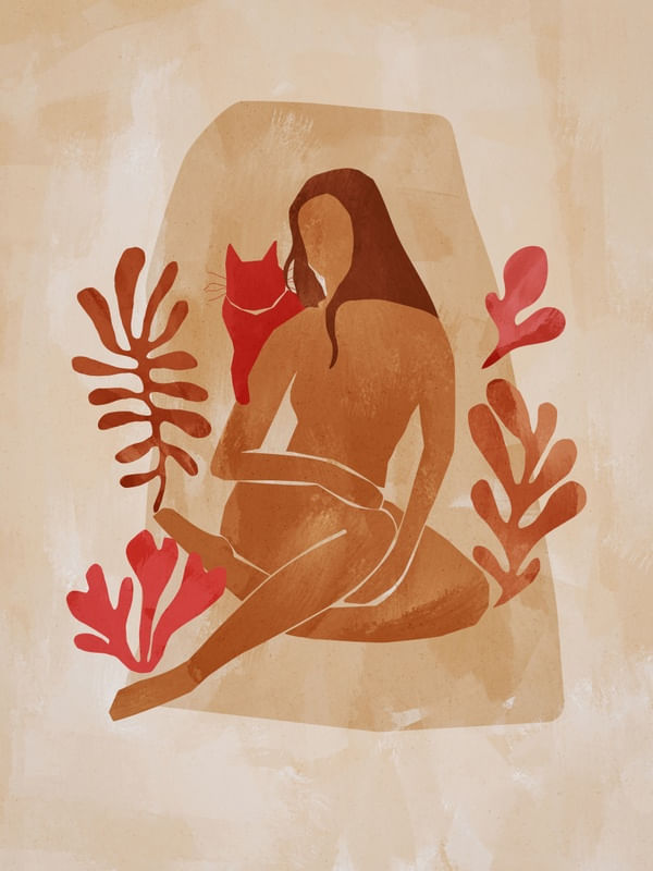 CAT AND WOMAN BY TAS MAGENTA