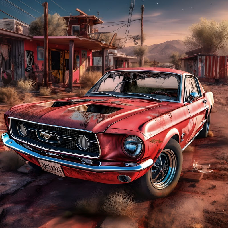 MUSTANG VERMELHO BY AI