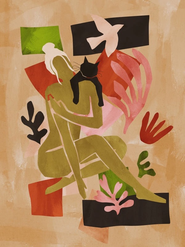 GREEN ABSTRACT LADY BY TAS