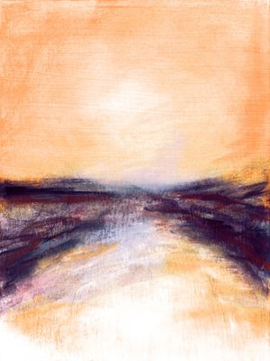 DESTINY 4 PESSEGO LARANJA ROXO PAISAGEM - ABSTRATO PANORAMICO NATUREZA PINTURA
