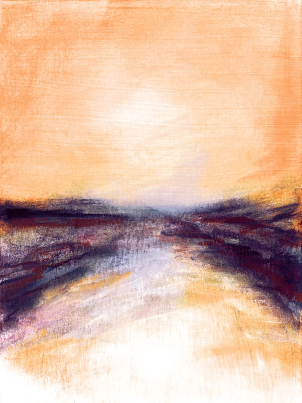 DESTINY 4 PESSEGO LARANJA ROXO PAISAGEM - ABSTRATO PANORAMICO NATUREZA PINTURA