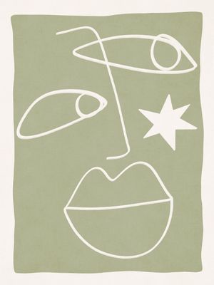 ABSTRACT FACE - GREENISH 02