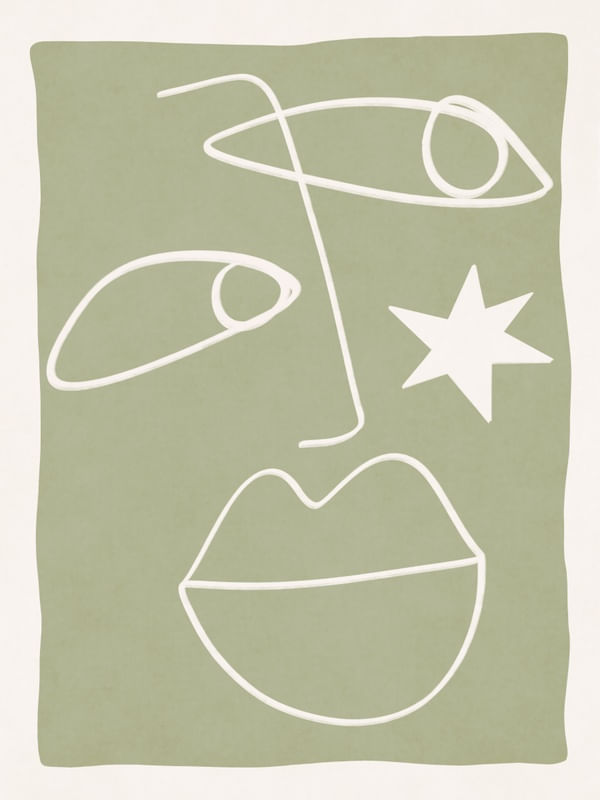 ABSTRACT FACE - GREENISH 02