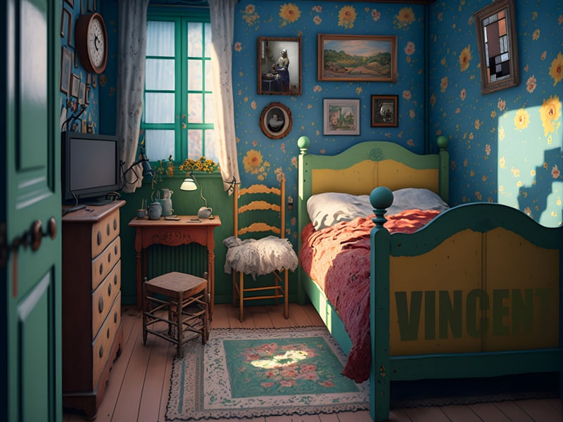 VAN GOGH BEDROOM BY AI