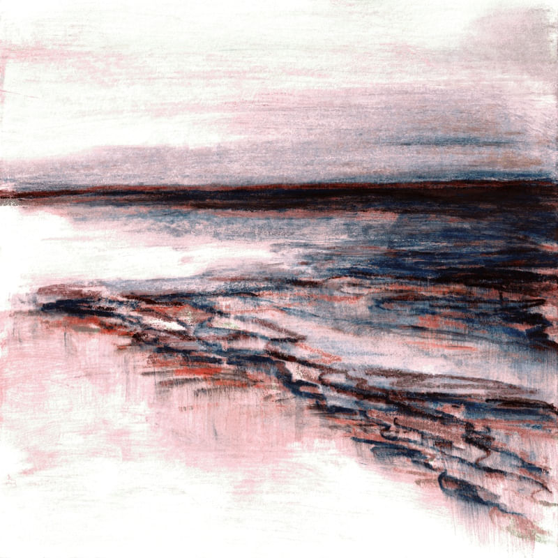 WHAT LIES AHEAD 3 QUADRADO - ABSTRATO ORGANICO MINIMALISTA PAISAGEM PINTURA