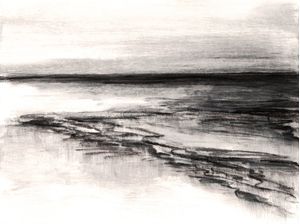 WHAT LIES AHEAD 9 PAISAGEM - ABSTRATO ORGANICO MINIMALISTA NEUTRO PANORAMICO PINTURA