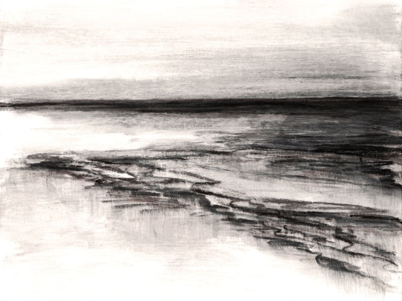 WHAT LIES AHEAD 9 PAISAGEM - ABSTRATO ORGANICO MINIMALISTA NEUTRO PANORAMICO PINTURA