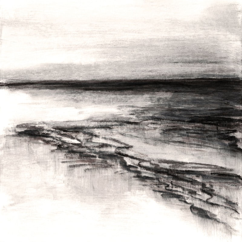 WHAT LIES AHEAD 9 QUADRADO - ABSTRATO ORGANICO MINIMALISTA NEUTRO PANORAMICO PINTURA