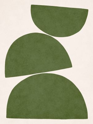 OVERLAPPED SEMICIRCLES - GREEN 03