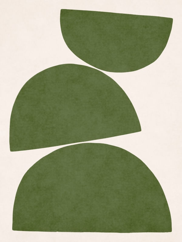 OVERLAPPED SEMICIRCLES - GREEN 03