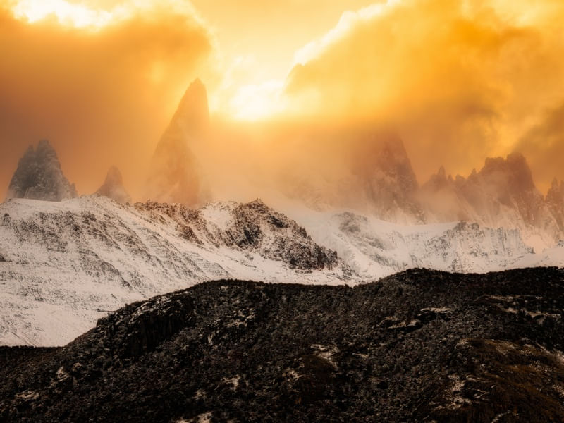 POR DO SOL MONTANHAS NA PATAGÔNIA
