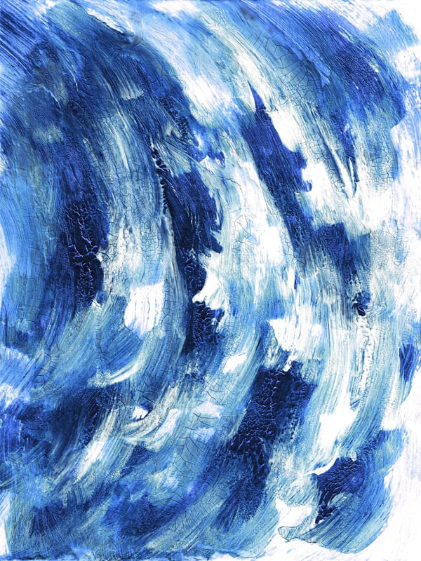 AQUIESCENCE 1 AZUL - ABSTRATO ONDAS COLORIDO TEXTURIZADO PINCELADAS PINTURA