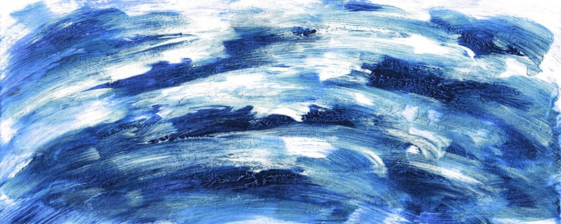 AQUIESCENCE 1 AZUL PANO - ABSTRATO ONDAS COLORIDO TEXTURIZADO PINCELADAS PINTURA