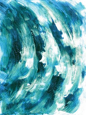AQUIESCENCE 2 CERCETA - ABSTRATO ONDAS COLORIDO TEXTURIZADO PINCELADAS PINTURA
