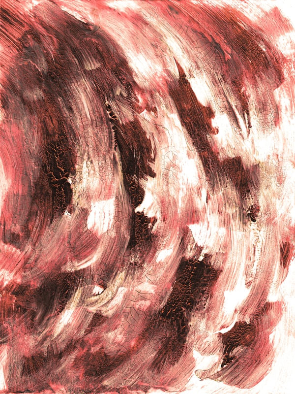 AQUIESCENCE 6 VERMELHO - ABSTRATO ONDAS COLORIDO TEXTURIZADO PINCELADAS PINTURA