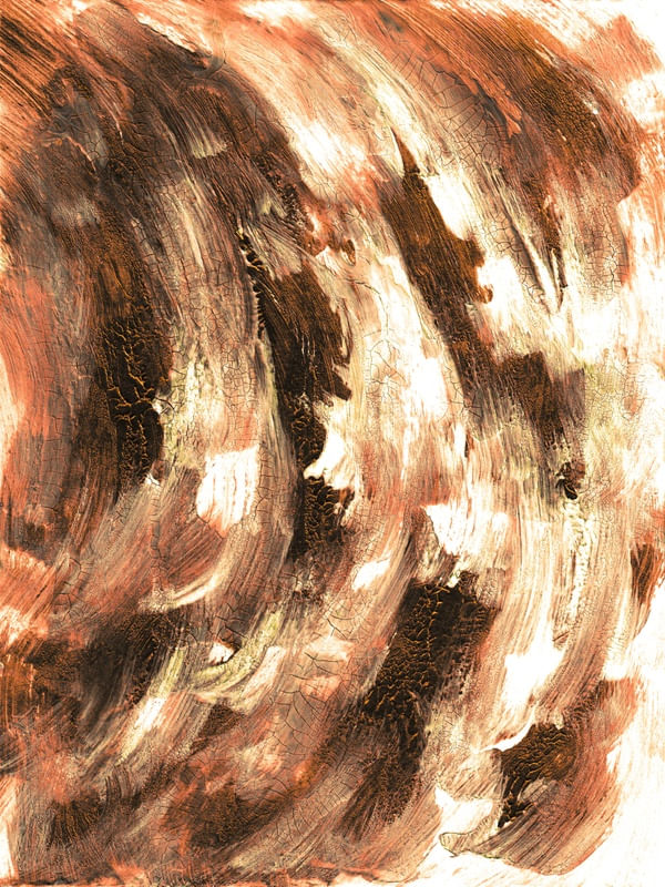 AQUIESCENCE 7 MARROM LARANJA - ABSTRATO ONDAS COLORIDO TEXTURIZADO PINCELADAS PINTURA
